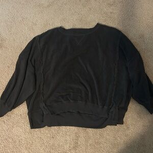 American Eagle Outfitters Black Sherpa-Lined Sweatshirt